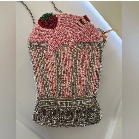 From India To You Handbags - From India to You Strawberry Shake Ice Cream Soda Beaded Handbag Tik Tok Viral
